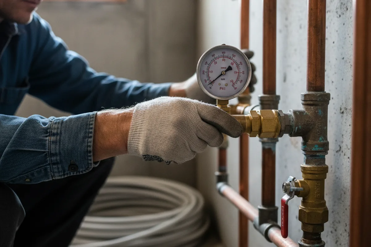 Pressure testing a repaired line during Water Line Repair in Ooltewah
